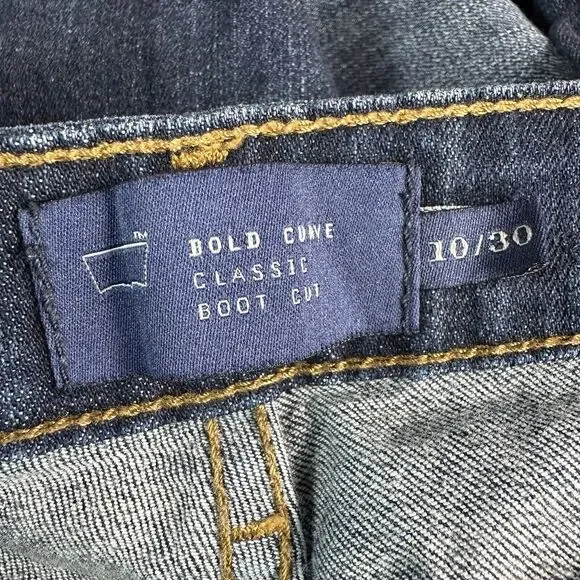 Levi's BOLD CURVE BOOT CUT Sz 10/30 Long Blue Mid Rise Jeans Denim Pants 28X33.5 - Picture 10 of 13